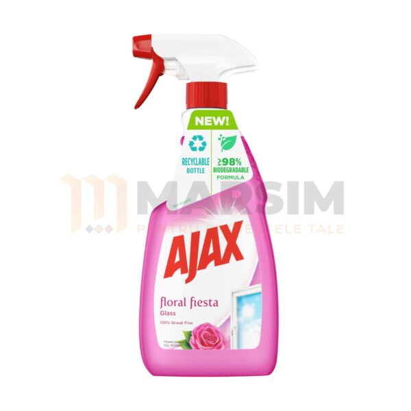 Soluție spray pentru curățat geamuri Ajax Floral Fiesta Flowers Bouquet Pink, 500 ml